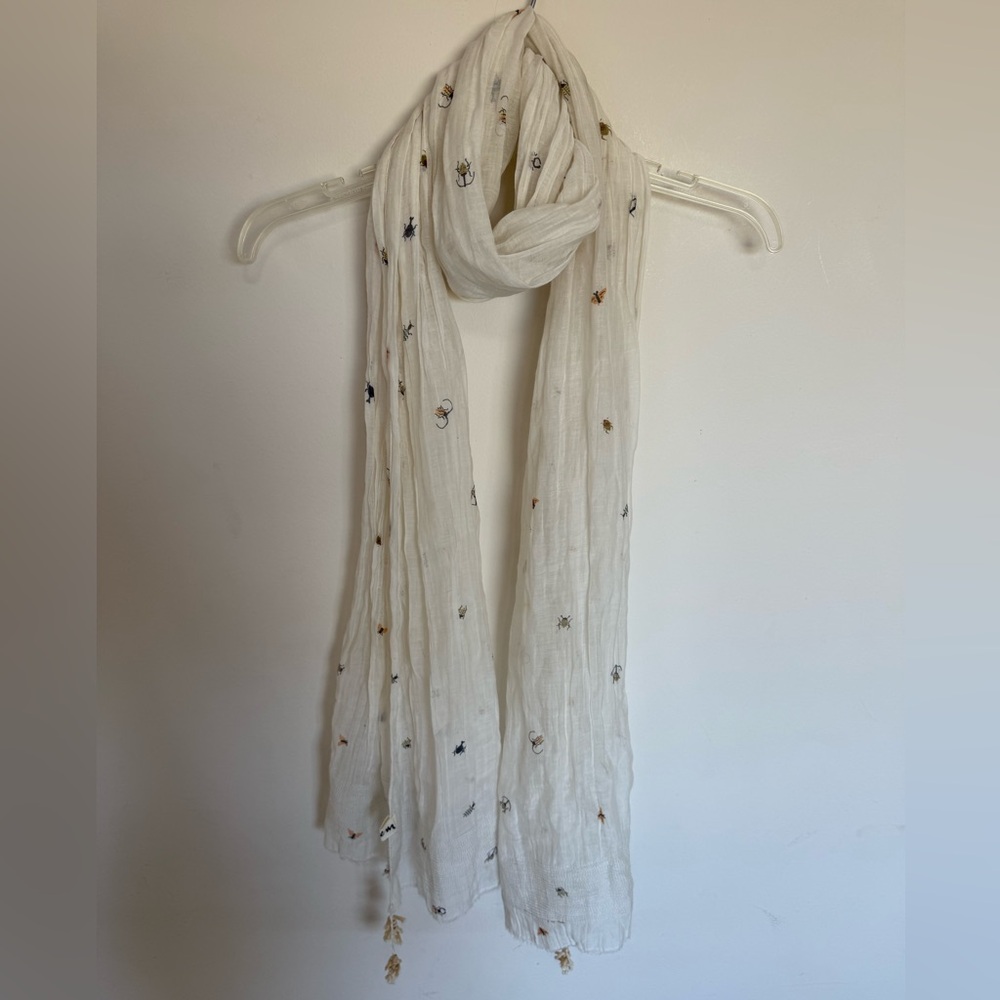 NeemLiving by Shades of India Beetle Butterfly Silk/Cotton Scarf